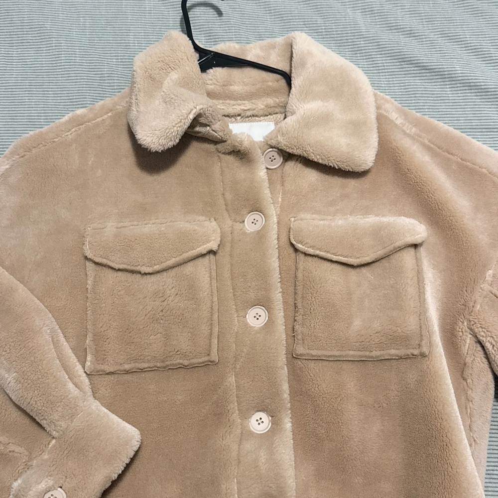 American Eagle Outfitters Beige Teddy Jacket